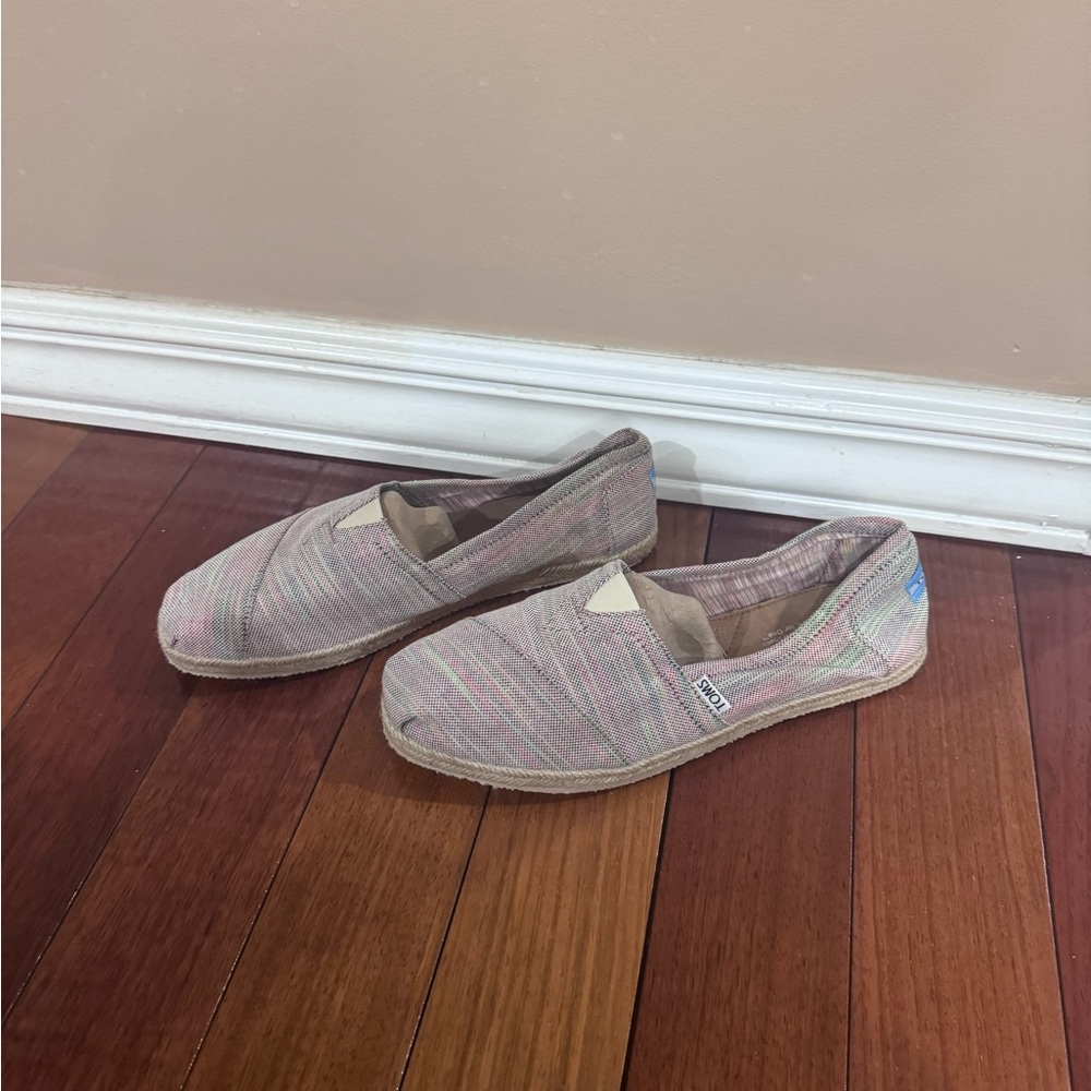Toms Women’s Slip-On Canvas Mules in Pastel Multicolor